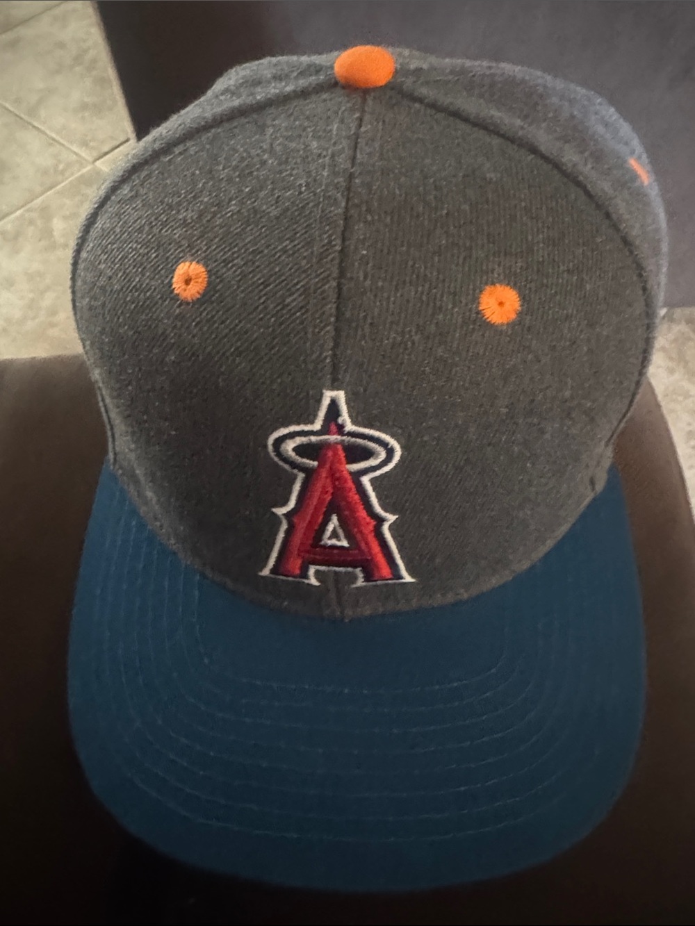 Los Angeles Angels Snapback Cap – Gray, Red, Teal, Orange Accents